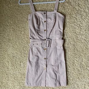 NWT Cute fitted tan gingham dress